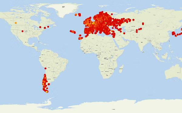 Répartition mondiale de Bombus terrestris / Source : INPN